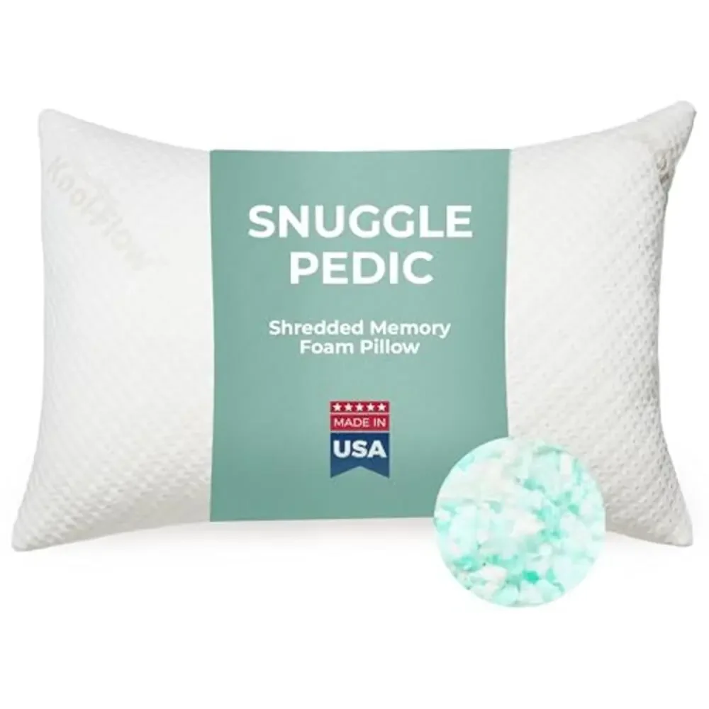 NWT Snuggle-Pedic Memory Foam Pillow - Queen, Side/Stomach/Back Sleepers white